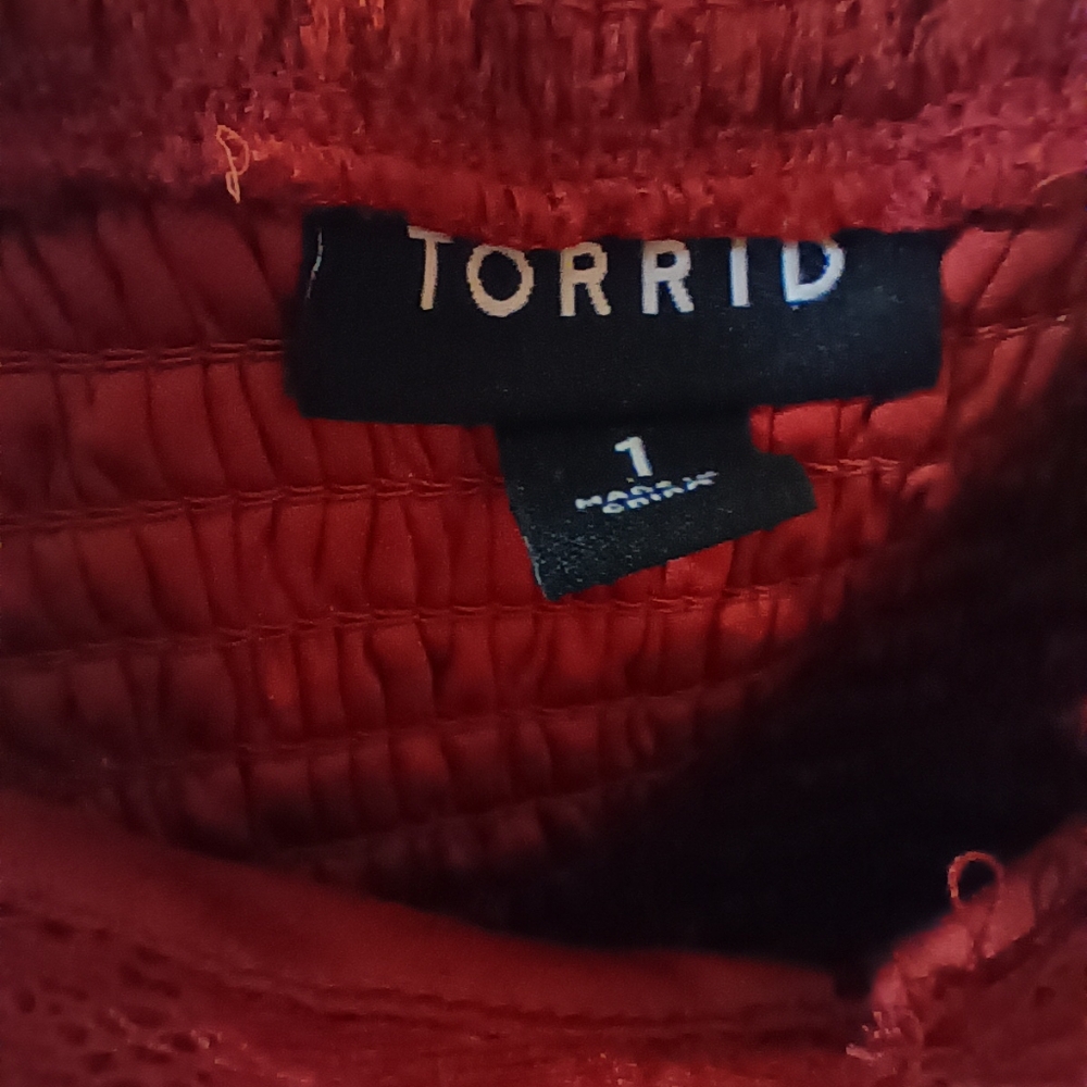 Torrid Spaghetti Strap Top Rust Red With Smocking… - image 4